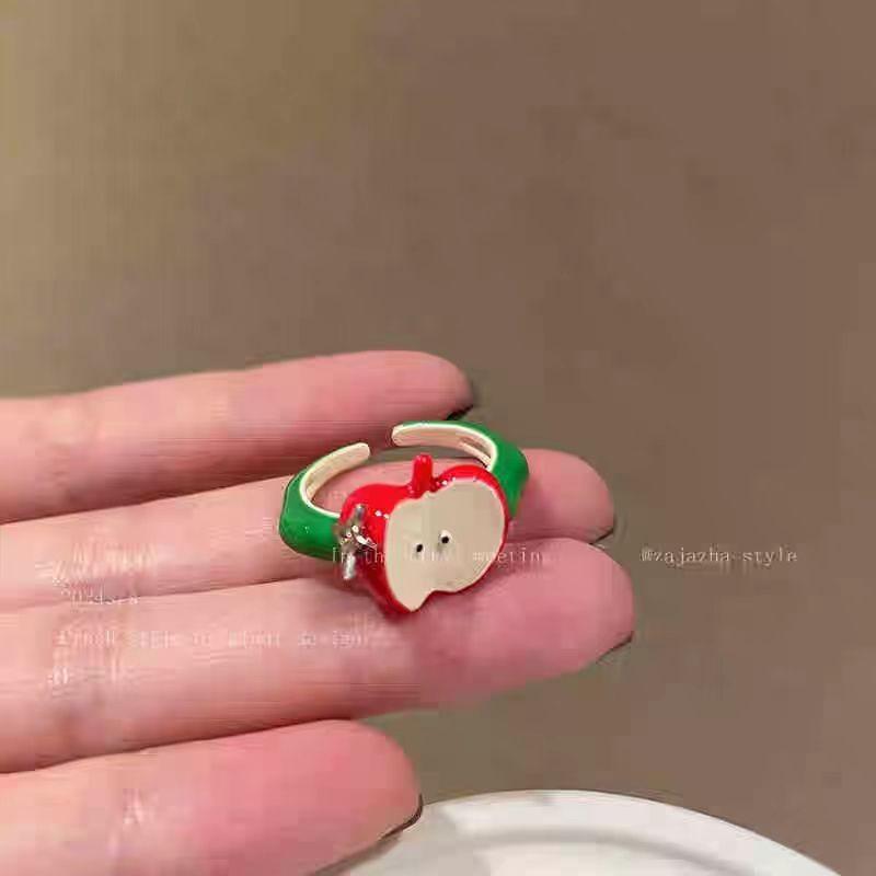 Ma Jin Caixin Retro Red Ring Collection Light Luxury Fashion Versatile Daily Stacking Open Ring