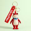 Frog Keychain Saluting Button Link Hands Realistic Texture Blue Scarf Frog Key Chain Mini Portable Lobster Clasp Backpack Pendant