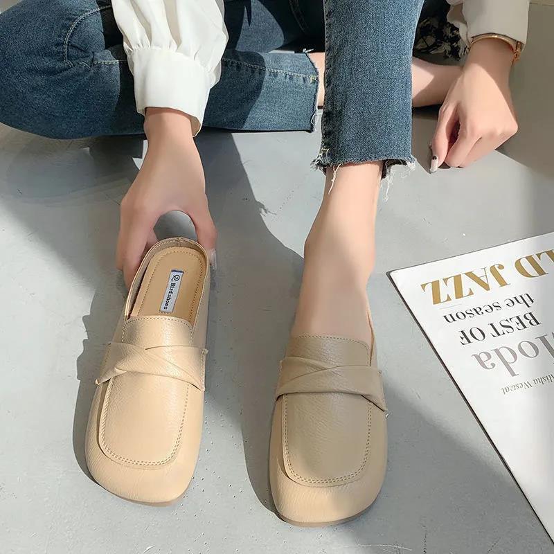 Baotou Half Slippers Women Wear Korean Version Casual Super Fire Soft Sole Versatile Lazy Summer Sandals Breathable Half Drag Single Shoes