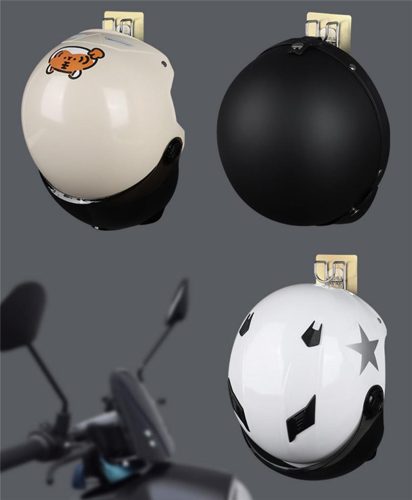 3Pcs Motorcycle Helmet Holder Hook Jacket Bag Display Rack Wall Mount Hanger