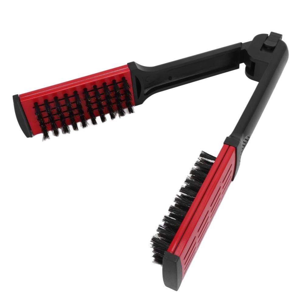 Anti Static Hair Straightener Brush Hollow Breathable Design Double Sided Brush  For Home