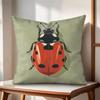 Cute Cartoon Ladybug Cushion Cover Natural Linen Organic Fabric DoubleSided Printing Couch Pillow Covers Home Decor Gift