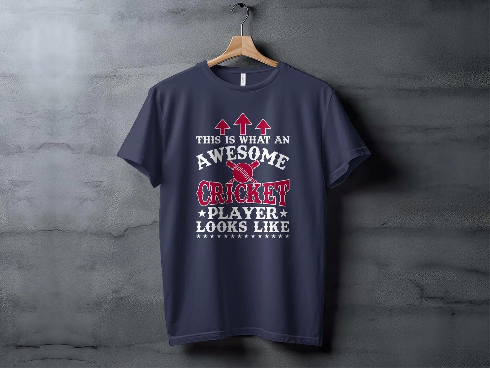 Awesome Cricket Player T-Shirt, Funny Cricket Gift for Cricketers, Cricket Lover L