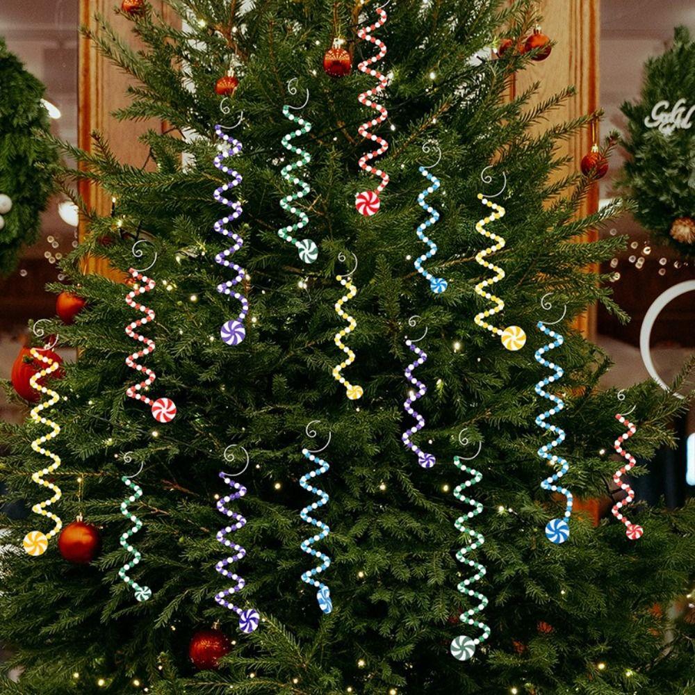 PVC Lollipop Christmas Decoration Lollipop Design DIY Christmas Tree Ornament Twisted Cane Candy Cane Ornament for 2PCS