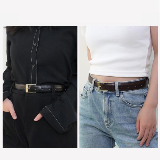 Women Belt Adjustable Length Imitation Leather Waistband Solid Color Minimalist Belt Fashion Accessories Design Cinched Waist