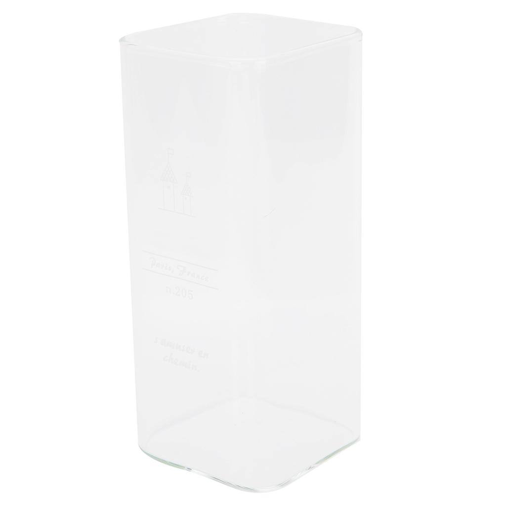 400ml Water Cup Square Heat Resistant Glass Mug Beverage Milk Breakfast Cup Drinkware