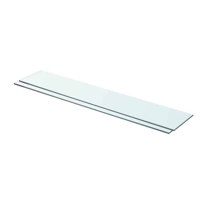 VidaXL Panneaux d'étagère 2 pcs Verre Transparent 80 x 15 cm