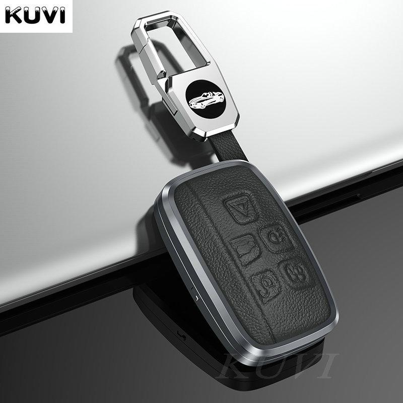 Leather Car Metal Key Case Cover For Land Rover Range Rover Sport Evoque Freelander For Jaguar Xf Xj Xe Xjl Xf Shell Accessories