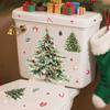 Festive Christmas Tree Toilet Sticker - Removable, Self-Adhesive Holiday Decor