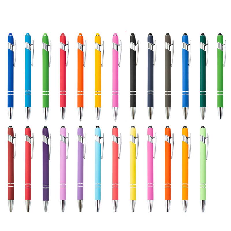 

50 шт. Шариковая ручка со стилусом, черные чернила, металлическая ручка, ручка для письма от руки для сенсорного экрана, стилус 2-в-1 1,00 мм 25 Colors Mixed чёрный