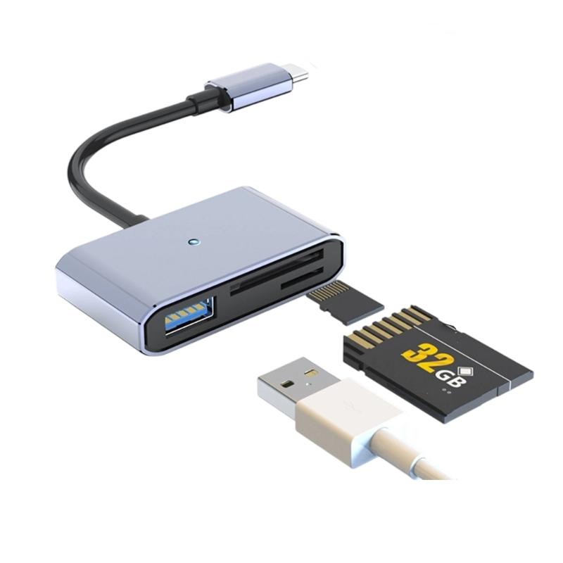 Various Port USB C Card Reader TF Slots Fast Speed Transmission Travel Friendly Build for Photographers Professionals