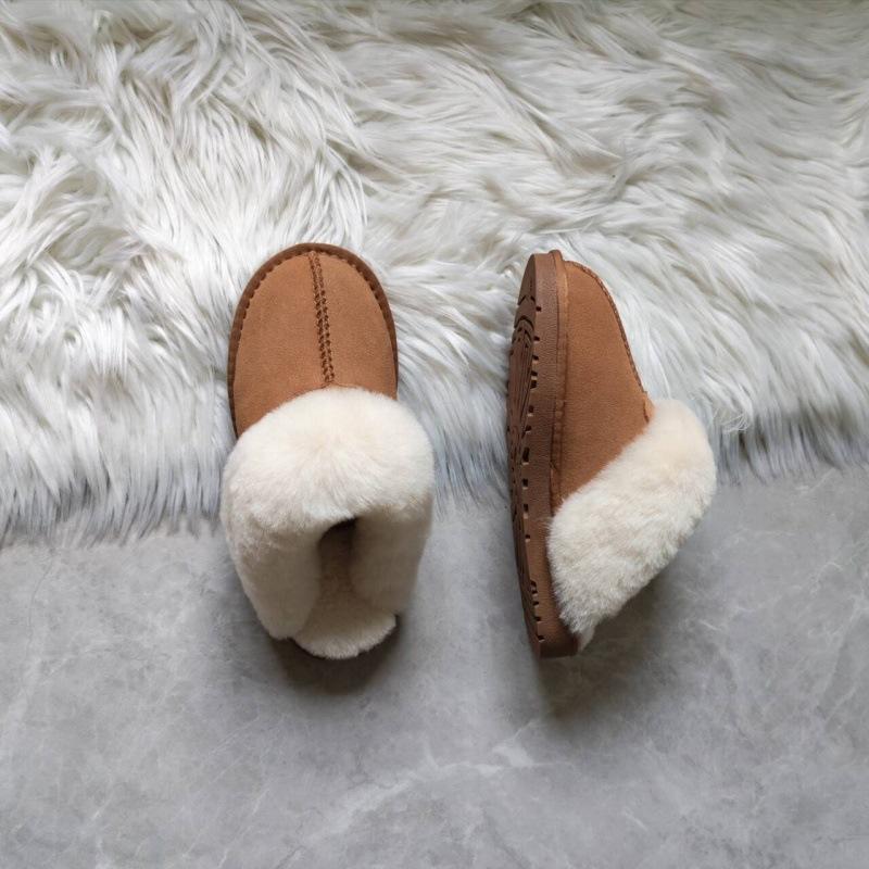 Wool Snow Boots 2025 New Mao Mao Slippers Wear Winter Warm Velvet Cotton Shoes Chansong Yi Semi-tuo