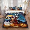 3pcs Halloween Jack And Sally Bedding Set Includes 1 Quilt Cover and 2 Pillowcases, Comfortable Bedding F038