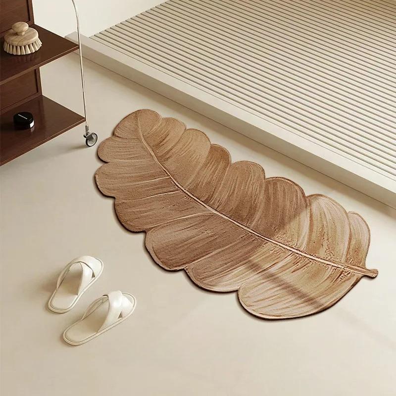 Tappetini da Pavimento per Bagno Piante Verdi Stile Ins Tappetino Assorbente per WC Tappetino per Porta Irregolare per la Casa Tappeti in Diatomea