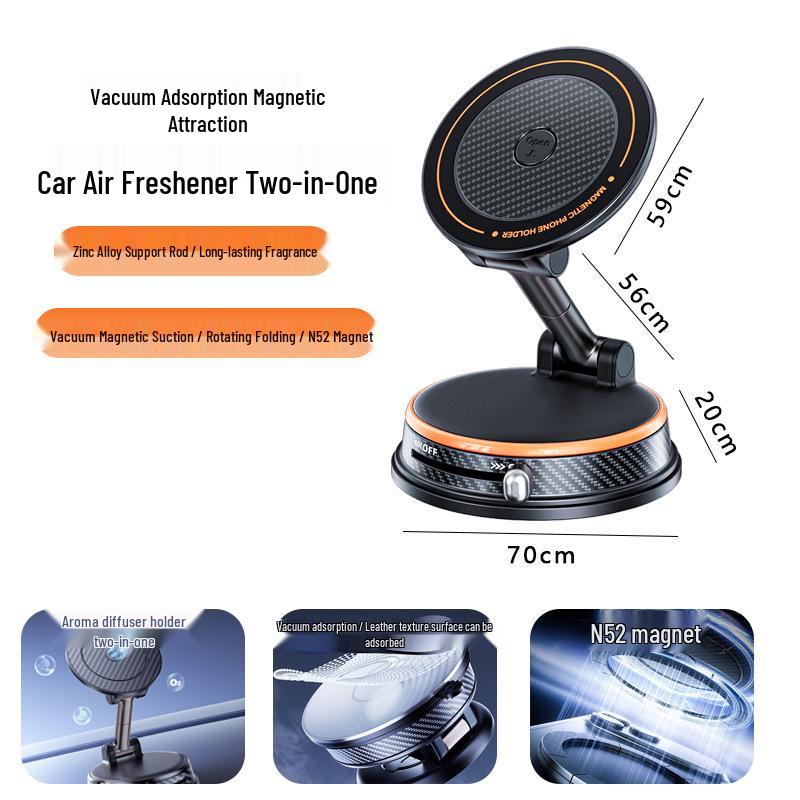 Magnetic Car Phone Holder with Aromatherapy & Suction Cup