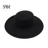 Elegant Winter Headwear Flat Top Fedora Hat, Wool Blend Derby Cap, Retro Jazz Style Dress Accessory Wide Brim Felt Hat for Women, Events & Daily Wear