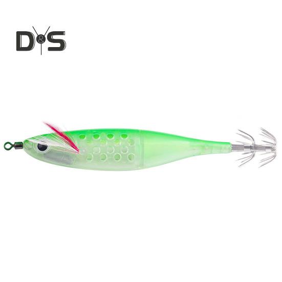 

12 см/10 г светящаяся приманка в виде креветки с крючком для ловли кальмара, реалистичная бионическая искусственная приманка для ловли соленой воды, пресноводного окуня, судака, форели, рыболовные принадлежности светло-зеленый