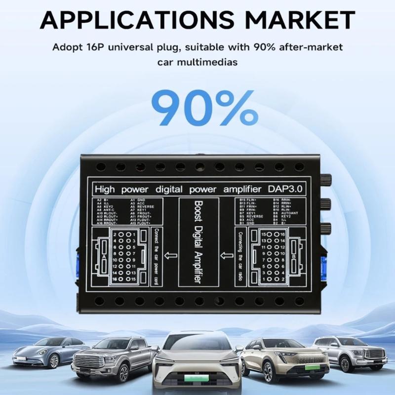 12V Booster Car DSP Amplifier Support Adjustment for Lossless Upgrade 4x60W Digital Sound Processors