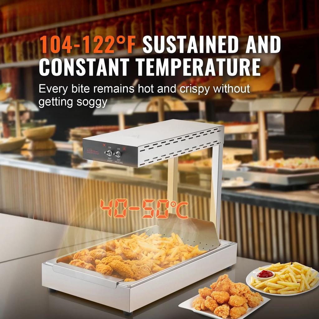 750W Commercial Food Heating Countertop Kitchen Restaurant 104-122°F Fries Food Warmer French Fry Food Warmer