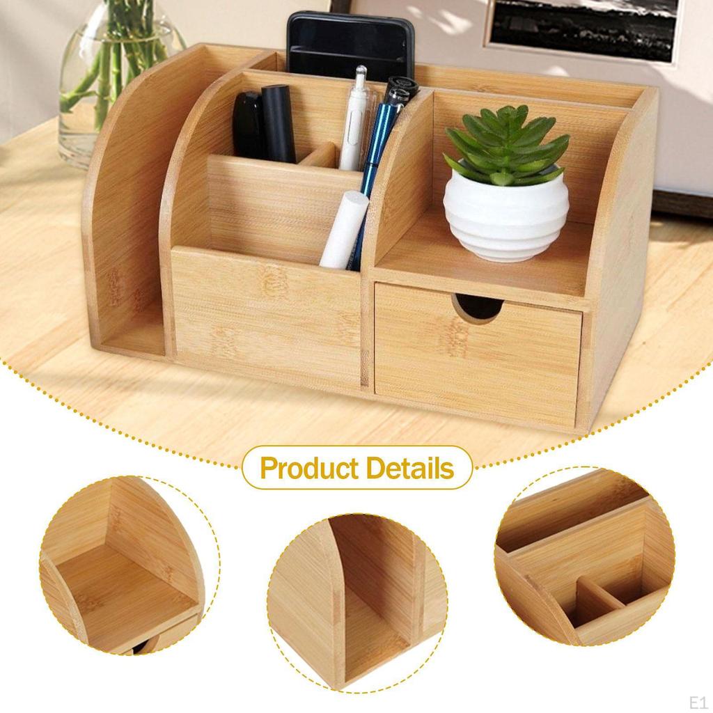 Wooden Desk Organizer,Storage Shelf Rack Counter with Drawer Display Box for Folders Mail Farmhouse