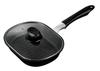 [Online Exclusive] Pearl Metal Wide Pan Mini Grill Pan with Glass Lid, IH Compatible, Fluororesin Coating, AZ-7119