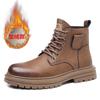 Winter cotton boots Martin boots men's retro style high-top cotton shoes men's velvet warm snow boots