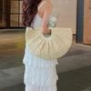 Woven Straw Bag Moon Large Capacity Purse and Handbag For Women Beach Basket Bags Fashion Travel Shoulder Shopper Totes