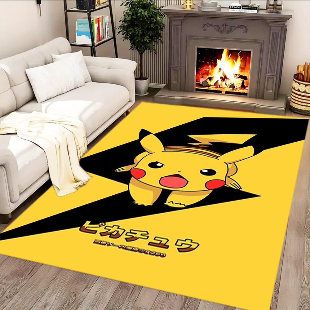 Pikachu Adventure Begins rug for living rooms, bedrooms, home décor, and as gifts.