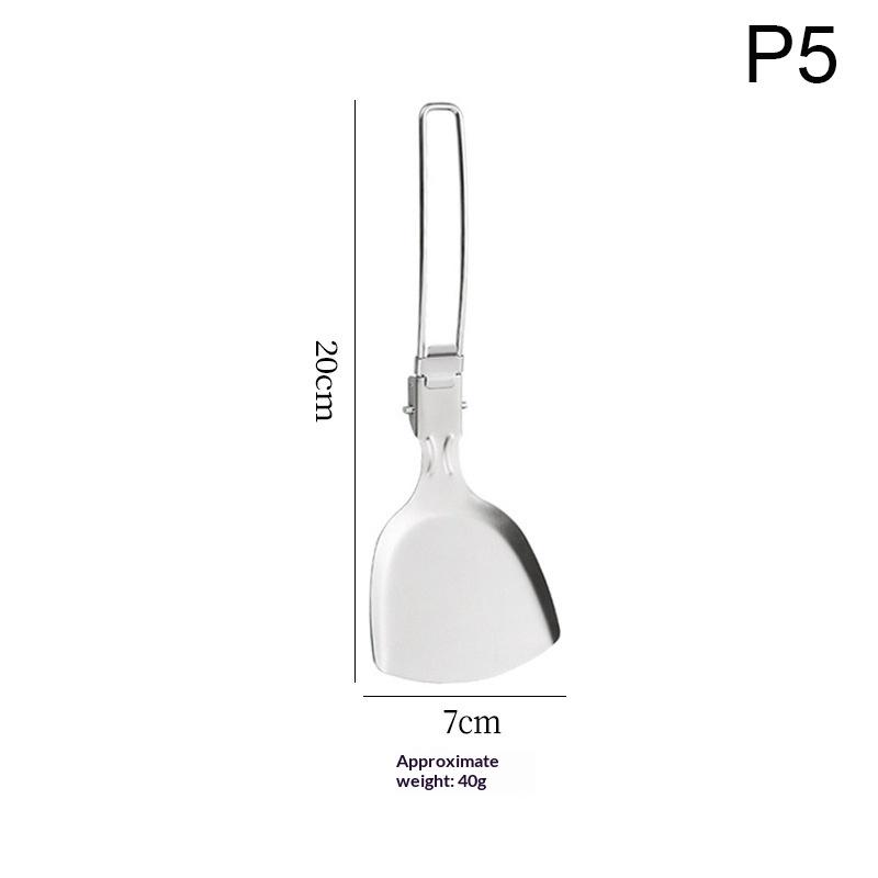 

Stainless Steel Folding Spatula Spoon Shovel Food Turner Fold Spoon Outdoor Camping Bbq Cooking Compact Tableware