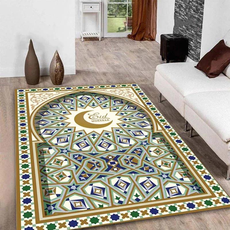 Tapis de prière pour le Ramadan Kareem, tapis de sol antidérapant pour la prière musulmane, idéal pour les fêtes islamiques.