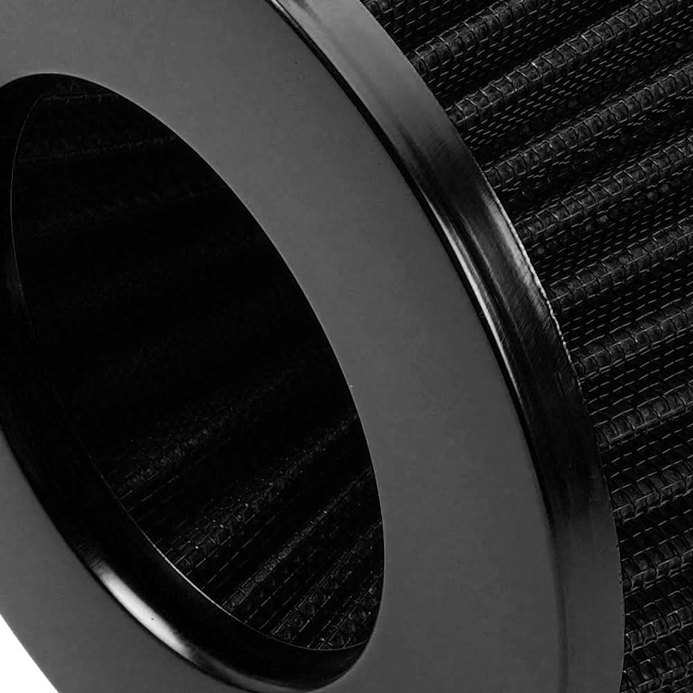 Black 3" Inlet High Flow Clamp-On Cold Air Intake Filter Cleaner 76Mm Cone Replacement Dry Air Filter
