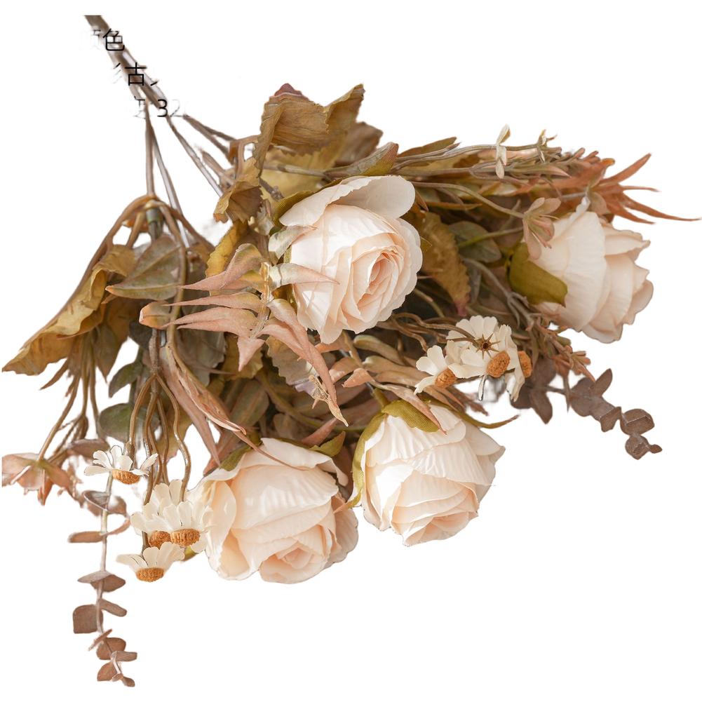 Lifelike Texture Faux Rose Bouquet Artificial Roses Cloth Petals