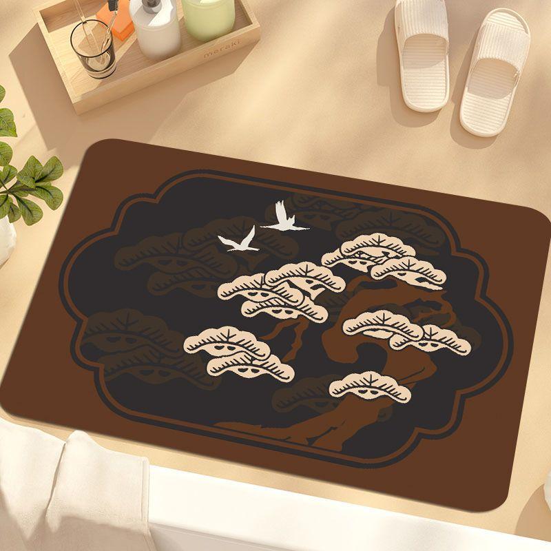 Retro Chinese soft diatom mud absorbent mat bathroom floor mat toilet door toilet mat quick drying non-slip foot mat