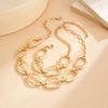 Salircon Punk Geometry Round Metal Short Clavicle Necklace Bracelet Set Women New Simple Hollow Necklaces Banquet Jewelry Gifts