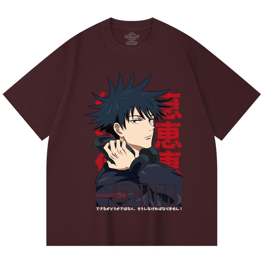 

230 Gsm 100% Cotton Jujutsu Kaisen V38 Megumi Print Unisex Heavy Cotton T Shirt 2XL