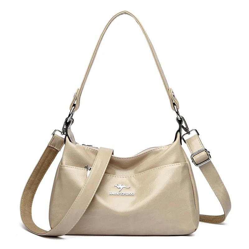 New Vintage Luxury Women's Bag Solid Color Fashionable Bags Shoulder Bags High Quality Oil Leather Tote Bags Wallet Bag