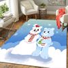 1Pc Polar Bears Winter Wonderland Rug Office Carpet Indoor Outdoor Doormat Nonslip Soft Living Room Christmas Halloween Gift D922125