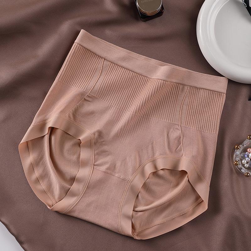 Large Size Ladies Spring and Autumn Light Plastic Hip Anti  Light Breathable Comfortable Belly High Waist Triangle Briefs