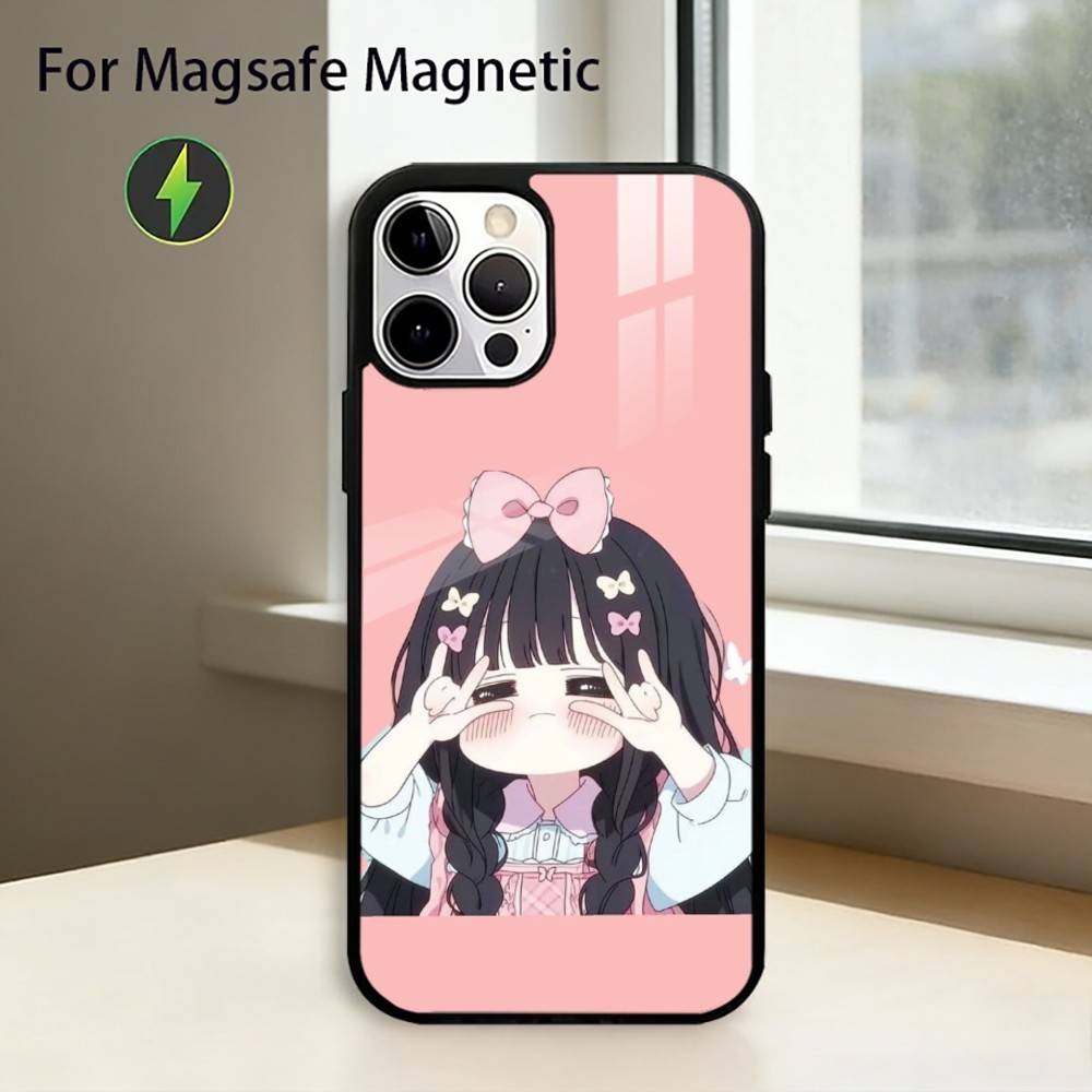 Cute Angry L-Little Girl Phone Case For iPhone17,16,15,14,13,12,11 Plus,Pro Magnetic with Magsafe Wireless Charging