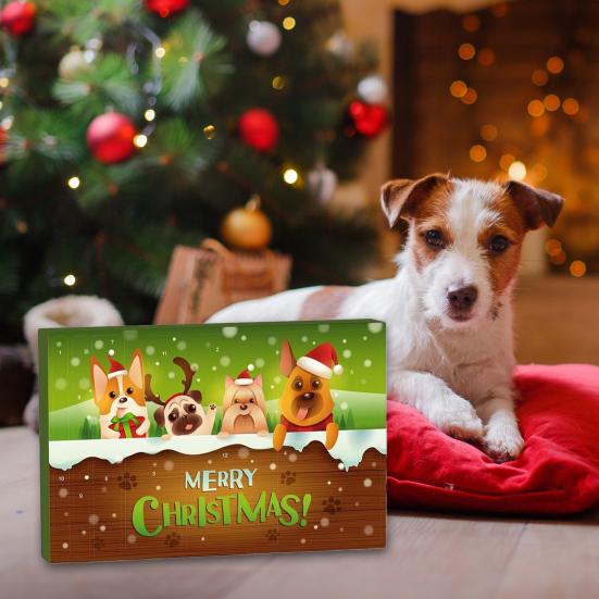 Pet Toy Advent Calendar 24-Day Christmas Countdown Calendar Cat or Dog Toy Set Safe Interactive Chew Toys Balls Collars Plush Toys for Cats