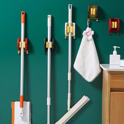 Mop-Klammer Wandmontierter Mop-Organizer Haushalt Wasserdicht Mop-Lagerregal Stanzfrei Besenhalter Haken Reinigungswerkzeug