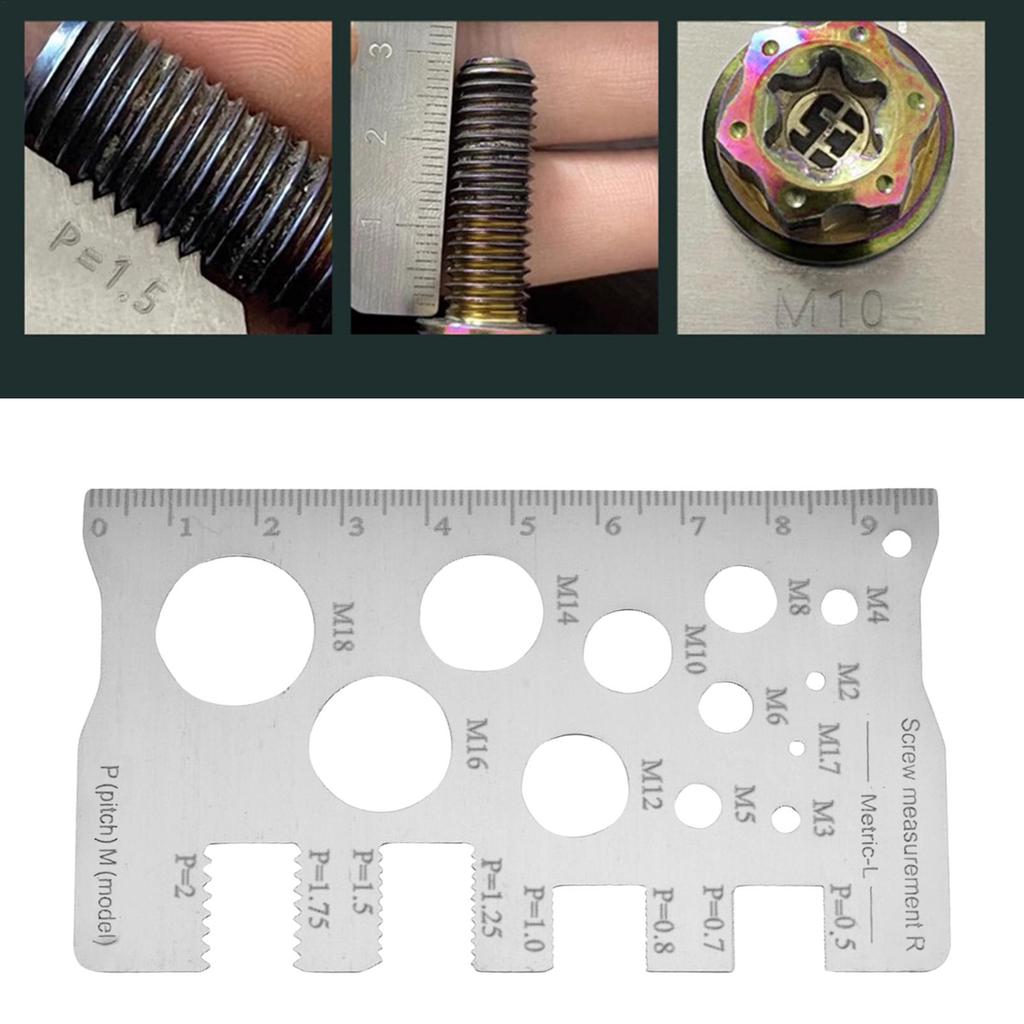 Screw Thread Gauge Precise Stainless Steel Ruler Nut Screw Thread Pitch Gauge Sizer For Technicians Mechanics Plumbing