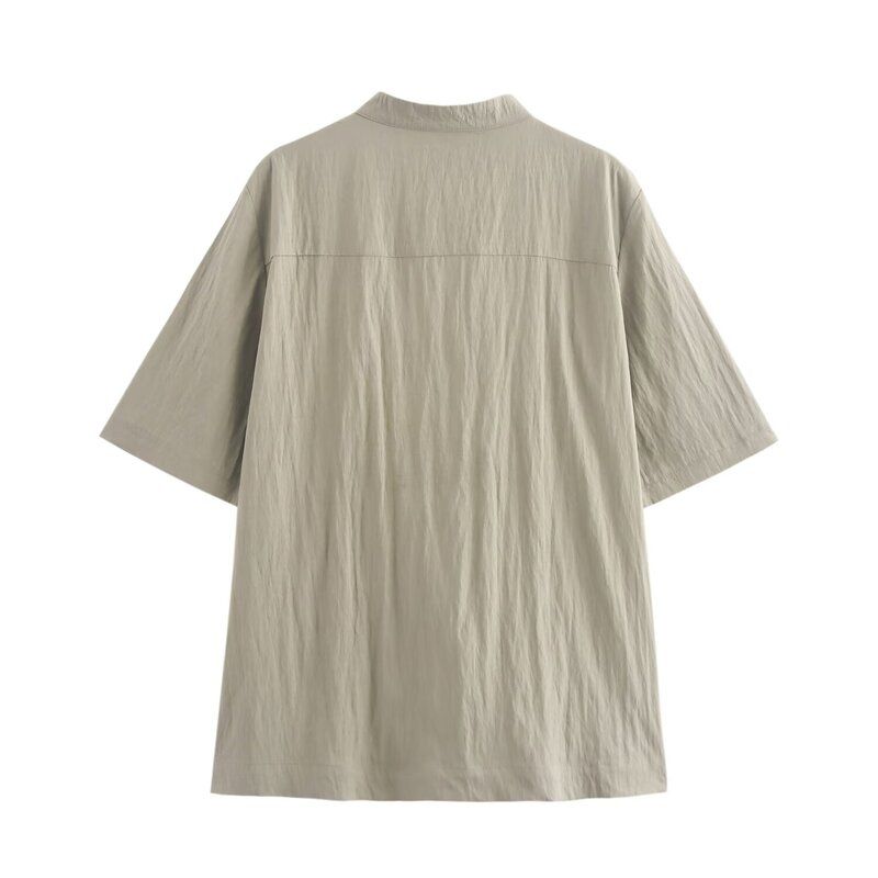 Fashion Style 2024 Autumn New Women's Clothing Asymmetric Round Neck Short Sleeve Casual Shirt Pants 4437269