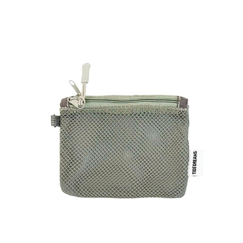 

Travel Makeup Storage Bags Mesh Coin Purse Simple Portable Mini Bag Multi-purpose Square Bag Double-layer Zipper Card Holder