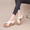 Roman sandals women's bag heel 2025 summer new fashion versatile flat comfortable pregnant women one pedal soft leather beach shoes