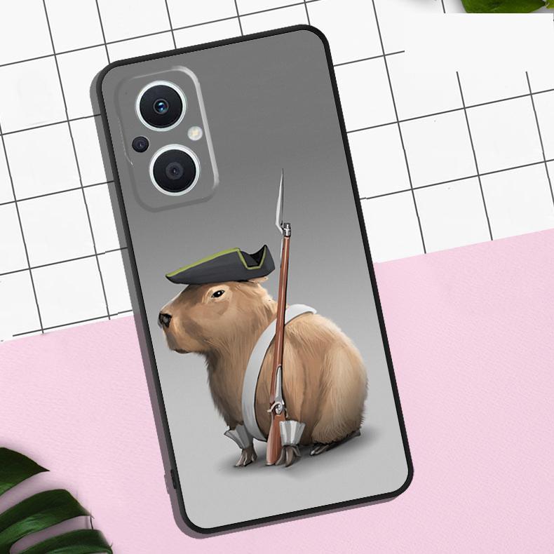 Cute Cartoon Capybara Case For OPPO Reno 13F 13 12 12F 11 11F 8T 7 8 10 Pro OPPO Find X8 Pro X6 X3 X5 Lite Cover
