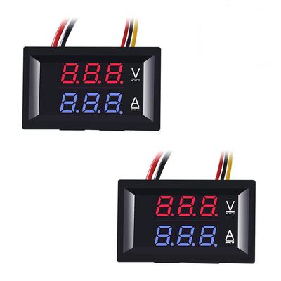 Organizer 2pcs 0.25" LED Voltmeter Ammeter, Red and Blue Digital Multimeter Display Voltage Current