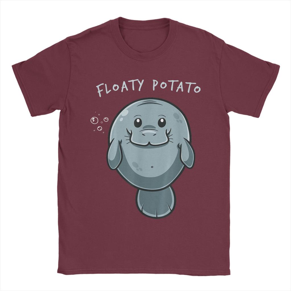 Floaty Potato Funny Kawaii Unisexatee Sea Animal Fish T Shirts for Unisex 100 Cotton TShirt Round Neck Tees Short Sleeve Tops Gift
