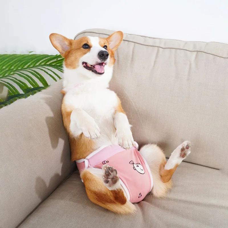 Adjustable French Bulldog Pet Shoulder Strap Physiological Pants Washable Female Dog Underwear Safety Trousers mascotas Shorts
