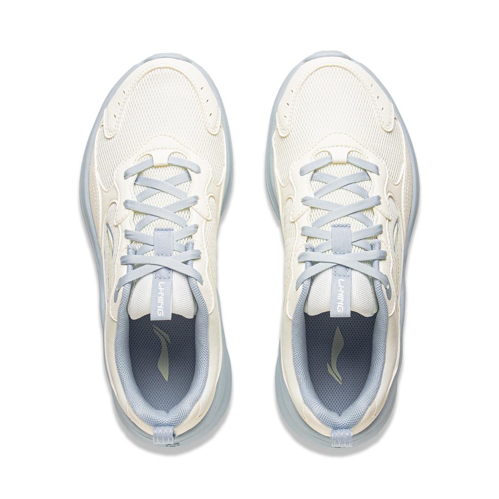 New LiNing Shock Absorbers Slip Resistant Abrasion Resistant Lightweight Low Top Running Shoes Women's White Blue ARSV110-2